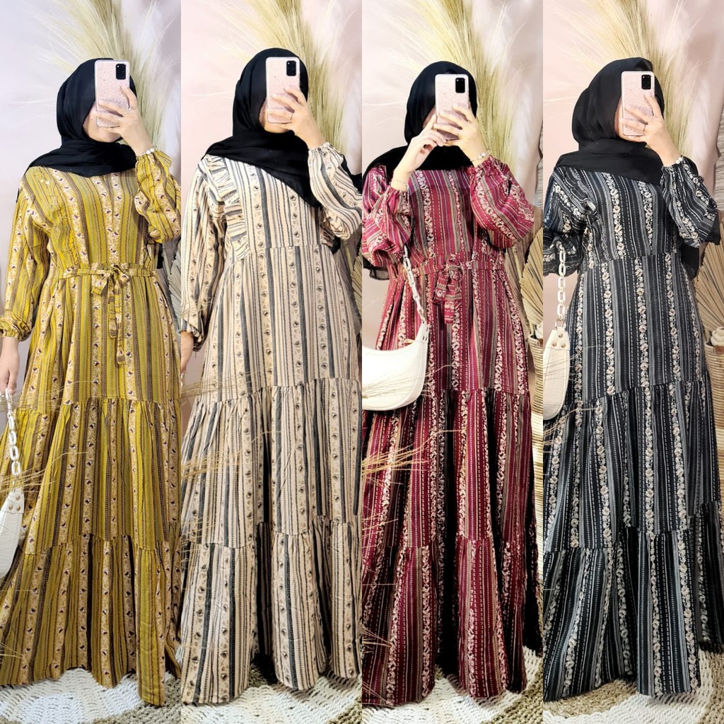 Homey Dress | Gamis Rayon Viscose Abstrak Floral