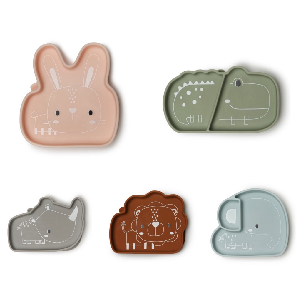 Loulou Lollipop Silicone Snack Divided Plate - Piring Peralatan Makan Anak Bayi Silikon Divider Mangkok Mangkuk Baby