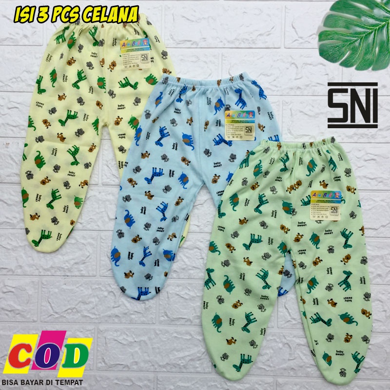 3 PCS Celana Panjang Tutup Kaki Bayi Baru Lahir Almeera Baby and Kids