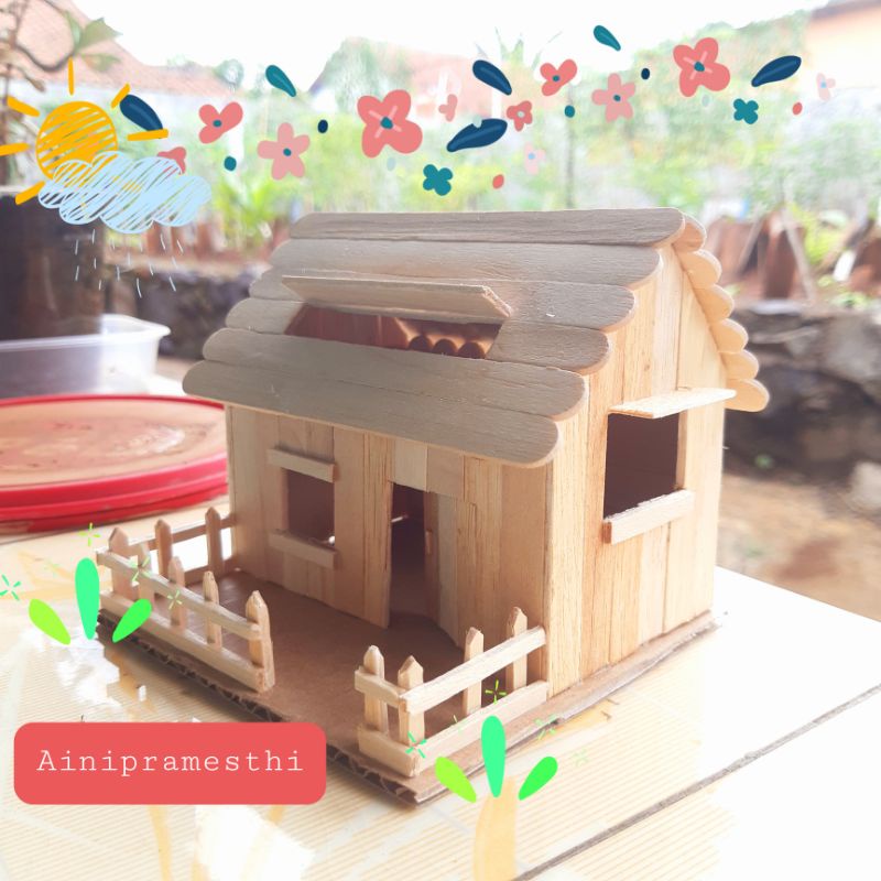 Jual Miniatur rumah / kreasi stik es krim / rumah stik es krim | Shopee