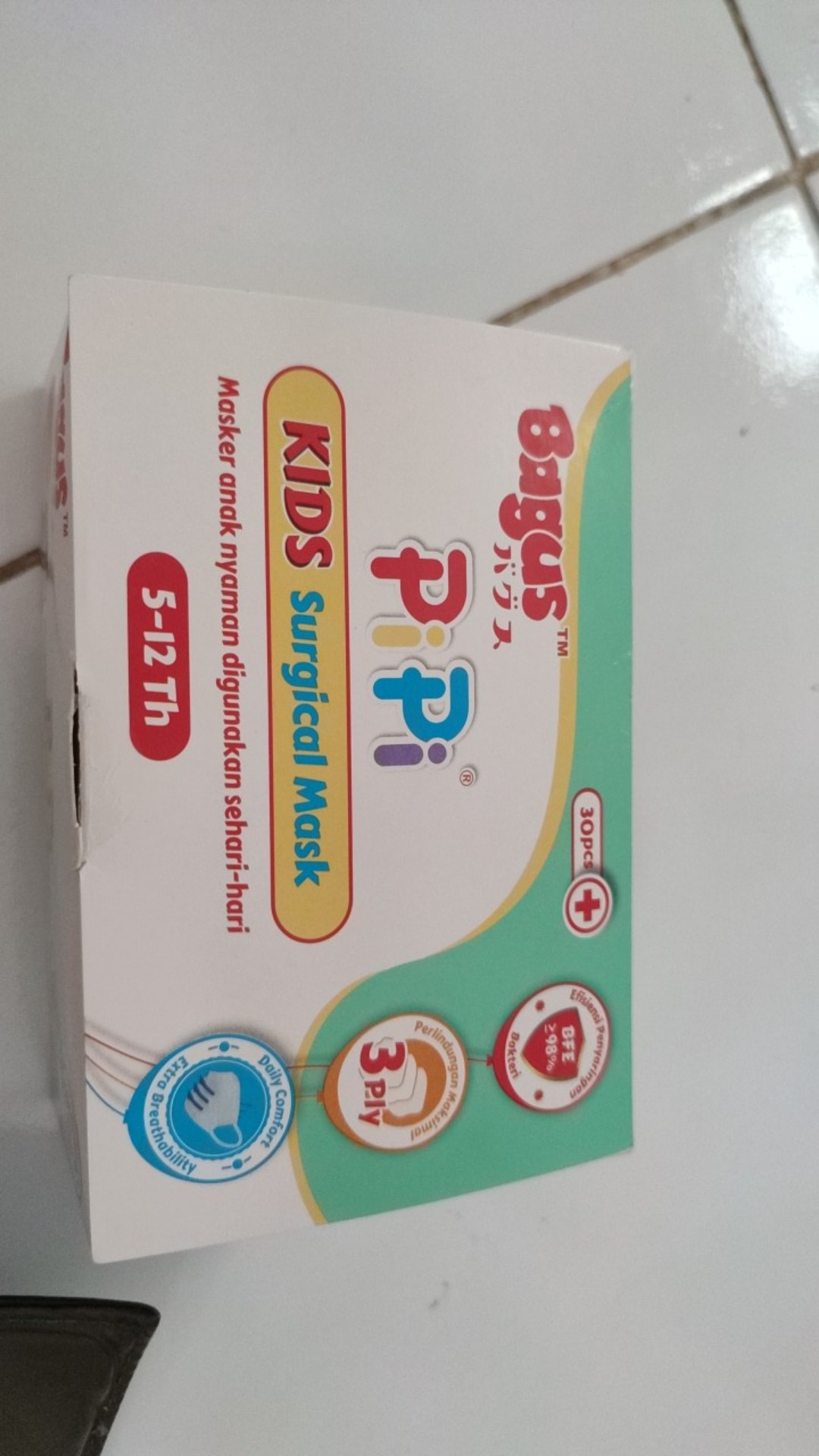 Bagus Pipi Sarung Tangan Plastik & Surgical Masker Anak Bundle -15 Mikron