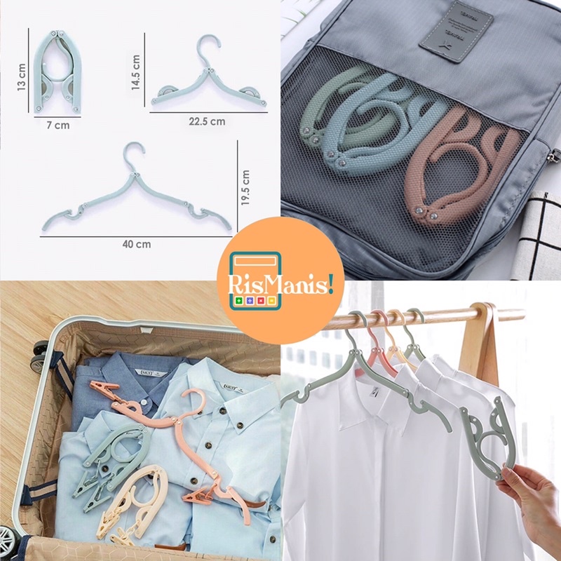 FOLDABLE TRAVEL HANGER - Gantungan Lipat Serbaguna Jemuran Baju Anak Dewasa Praktis Serbaguna