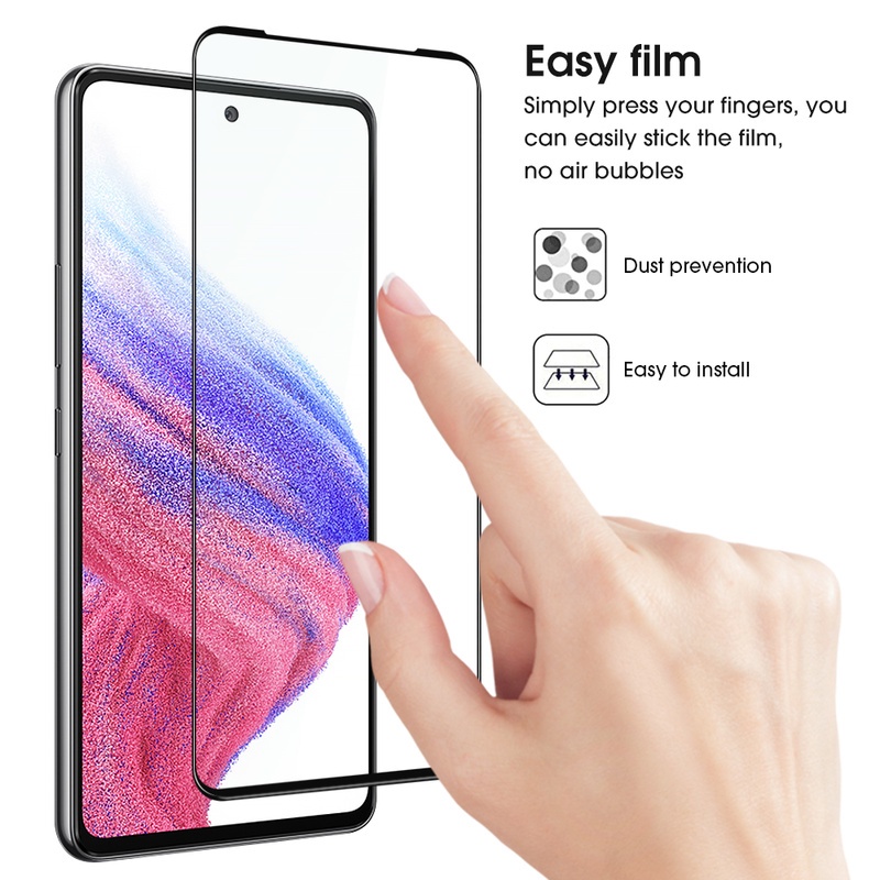 Pelindung Layar Tempered Glass 9H 3D Curved Anti Gores Ultra Tipis Untuk Samsung A53 / A73