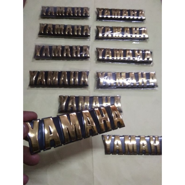 Emblim Tengki Logo Yamaha RX King Warna Gold Emas Set Kanan Kiri