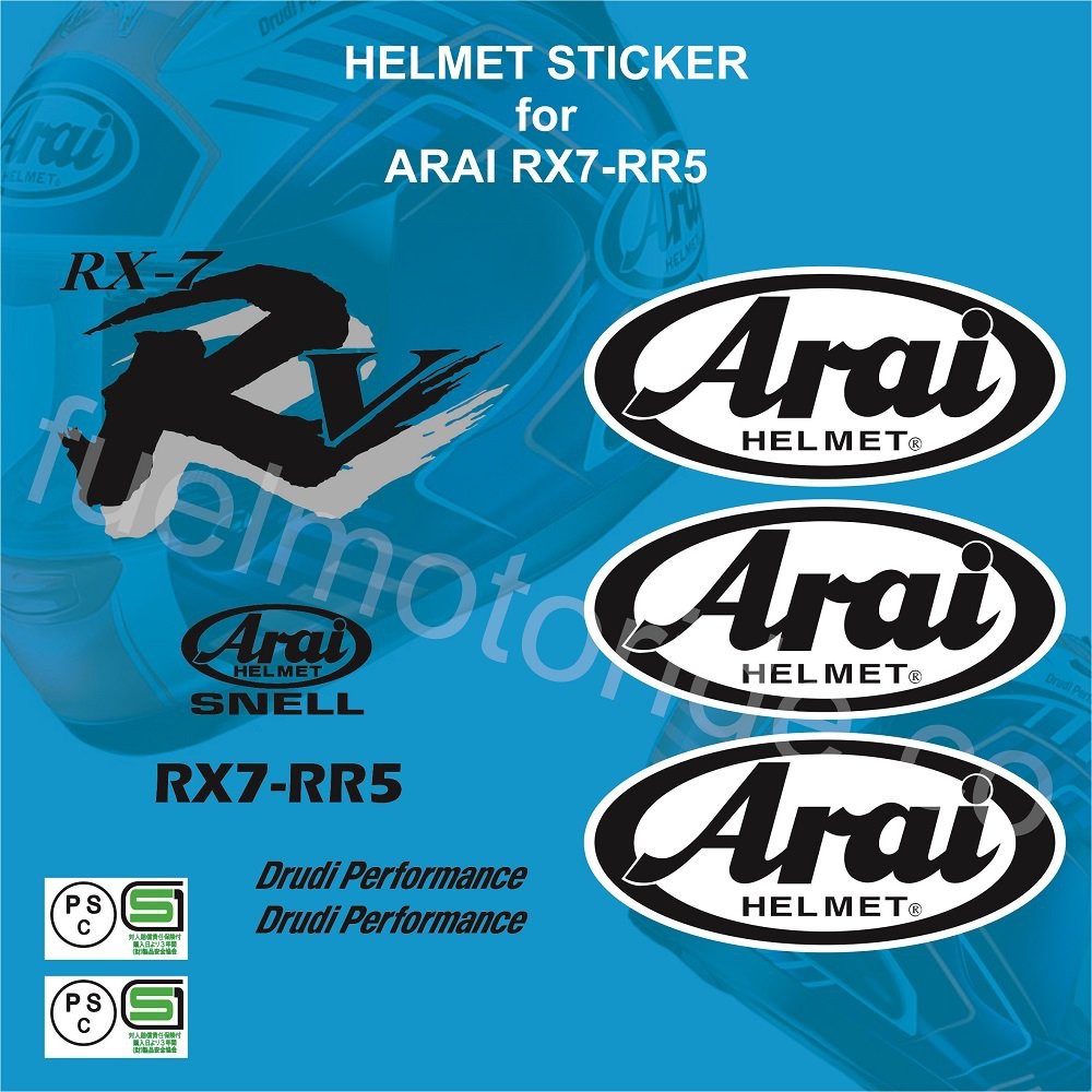 Sticker Set Helm Arai RX7 RR5 utk repaint modofication repair not shoei kyt ink Berkualitas