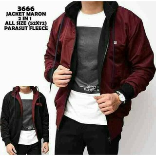 Jual Jaket BB dc maroon hitam / jaket bolak balik pria | Shopee Indonesia