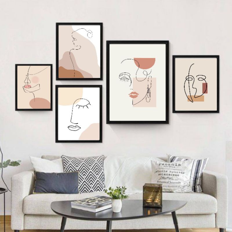 WALL ART HIASAN DEKORASI LUKISAN DINDING RUANG TAMU RUMAH HOME NORDIC DECOR ABSTRACT STYLE MINIMALIS