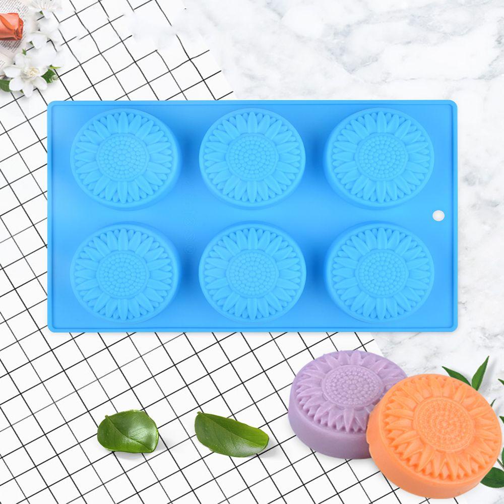 R-flower Silicone Soap Mold Flower Shaped Multi-Fungsi Kaki Bayi Berbentuk 6rongga Handmade Sabun Perlengkapan