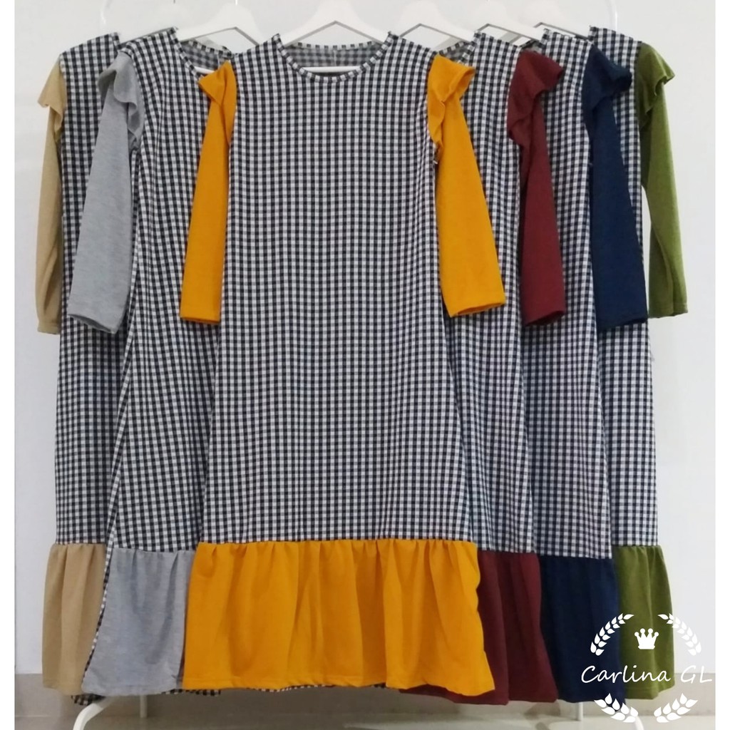 GAMIS RUFFLE KOTAK CARLINA FASHION