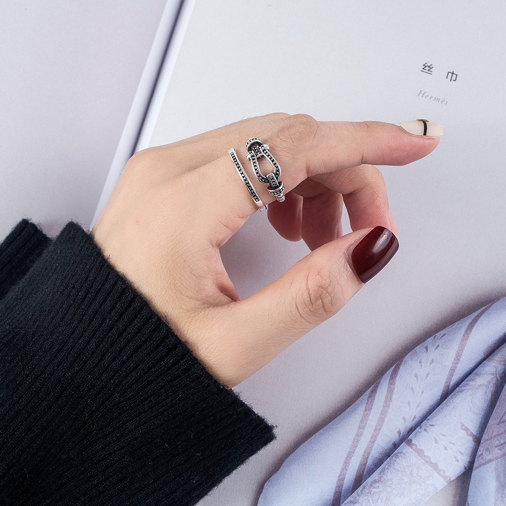 925 Perak Cincin Untuk Wanita/pasangan Cincin yang Dapat Disesuaikan Kepribadian Perhiasan Retro