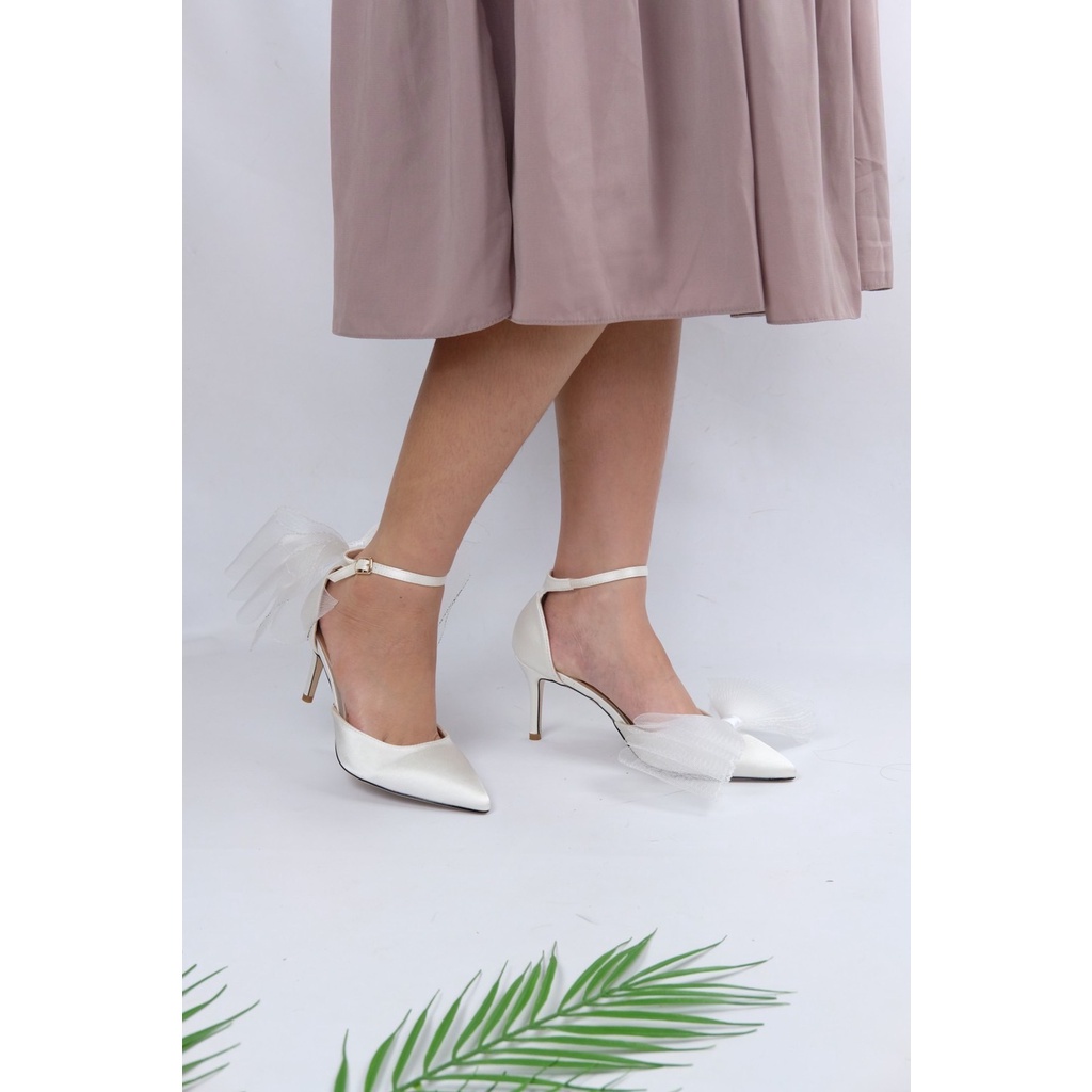 [7.7 Boombastis Sale⚡] - SEPATU WANITA PITA BESAR JCS003 JC SATIN PUMPS HEEL PREMIUM IMPORT