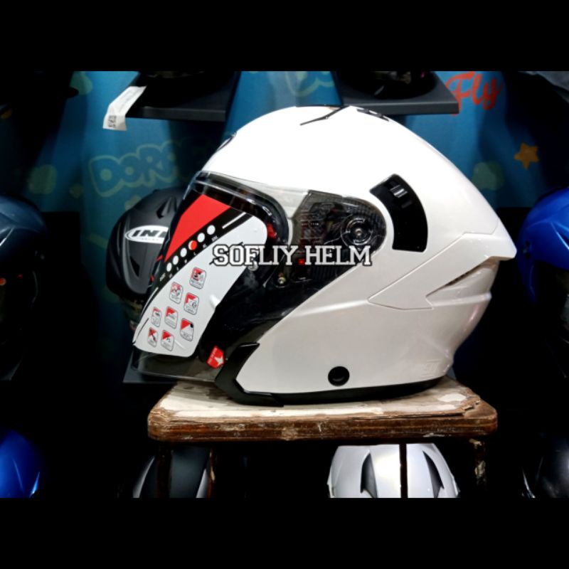 HELM KYT NFJ SOLID WHITE / BLACK DOFF / ASPHAL GREY