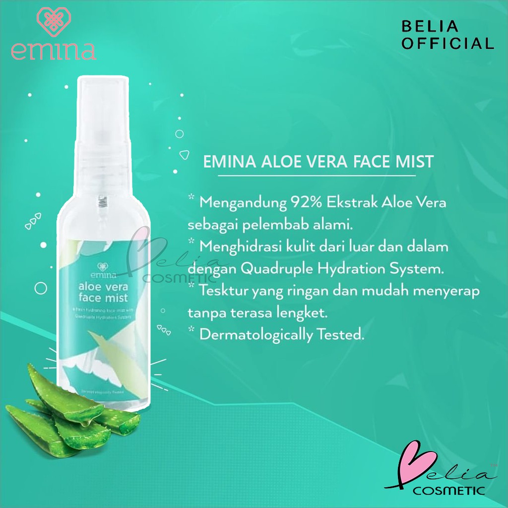 ❤ BELIA ❤ EMINA Aloe Vera Series Gel &amp; Face Mist 60mL | emina lidah buaya gel pelembab spray wajah