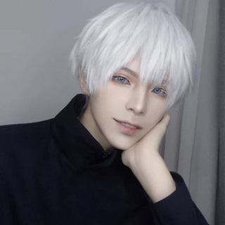 Jual [Ready] Wig Gojo Satoru Jujutsu Kaisen Anime Cosplay Rambut Putih