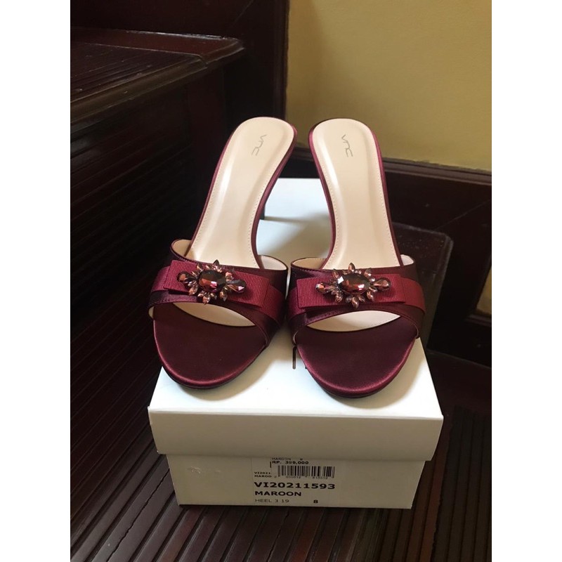 PRELOVED ORI - Sandal / Sendal Pesta Formal Heels VNC Maroon (VINCCI)
