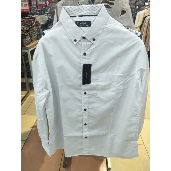 Platini kemeja putih formal lengan panjang