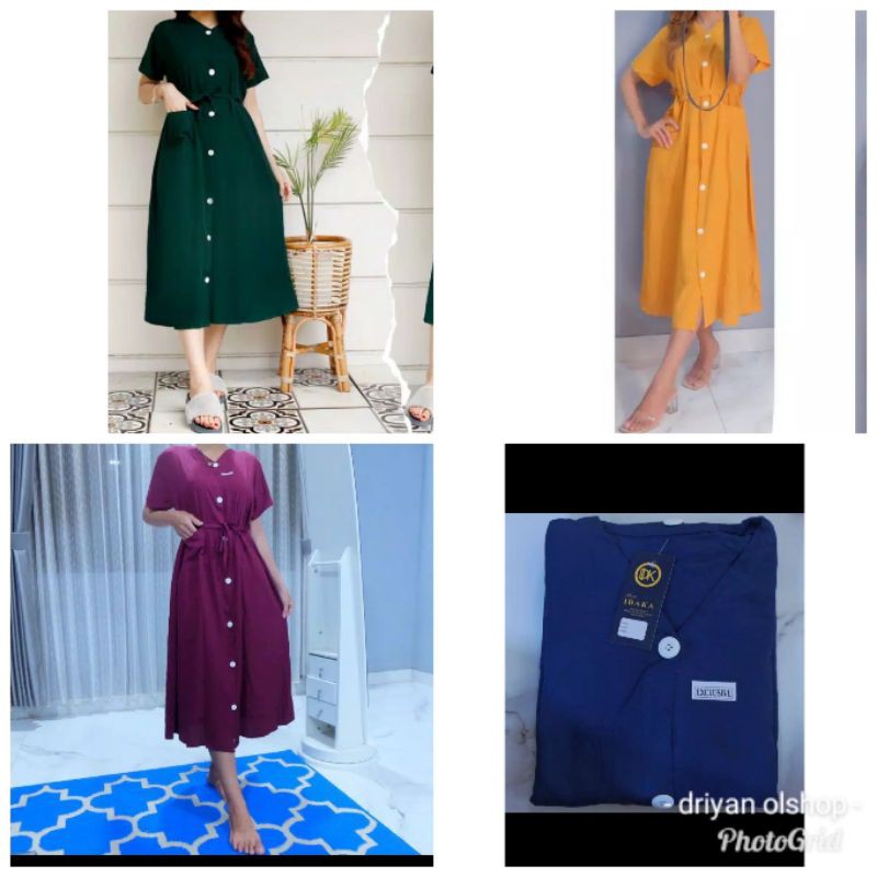 IDAKA Daster Rayon Pendek Full Kancing Busui