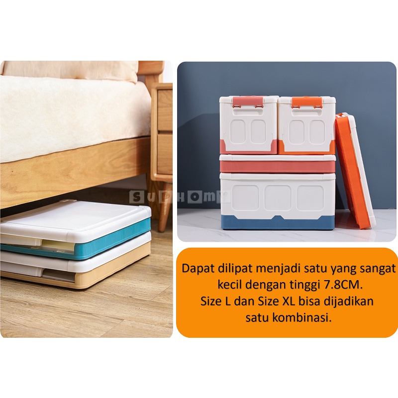 Container Box Besar Foldable Storage Box Box Lipat Lemari Plastik Box Mainan kotak penyimpanan