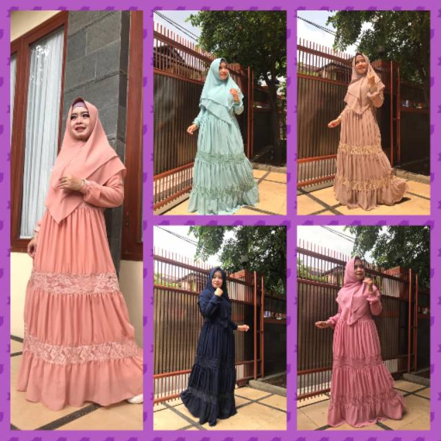 Gamis syar'i/Gamis Terbaru/Gamis Fashion/Gamis Grosir Tanah Abang/Gamis ceruty Babydoll original