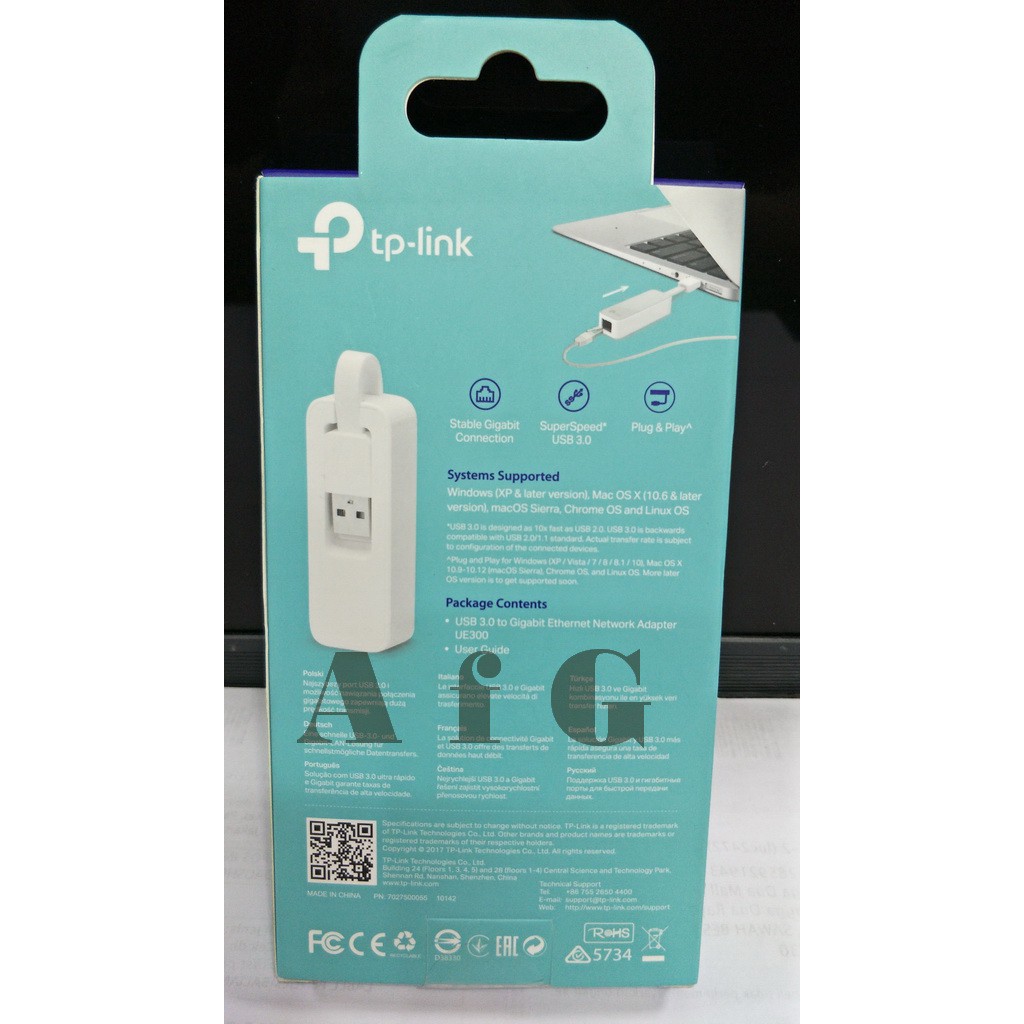 Tp Link USB 3.0 to Gigabit Ethernet Network Adapter ; Tp Link UE-300