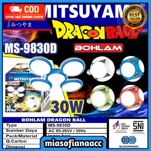 (COD) LAMPU LED BOHLAM 30W DRAGON BALL  MS 9830D