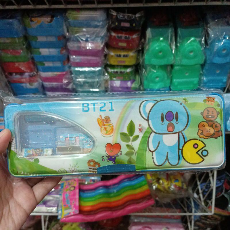 TEPAK set / TEMPAT PENSIL BT21/BTS, FREE ISINYA, LUCU-Magnet bt21 blue
