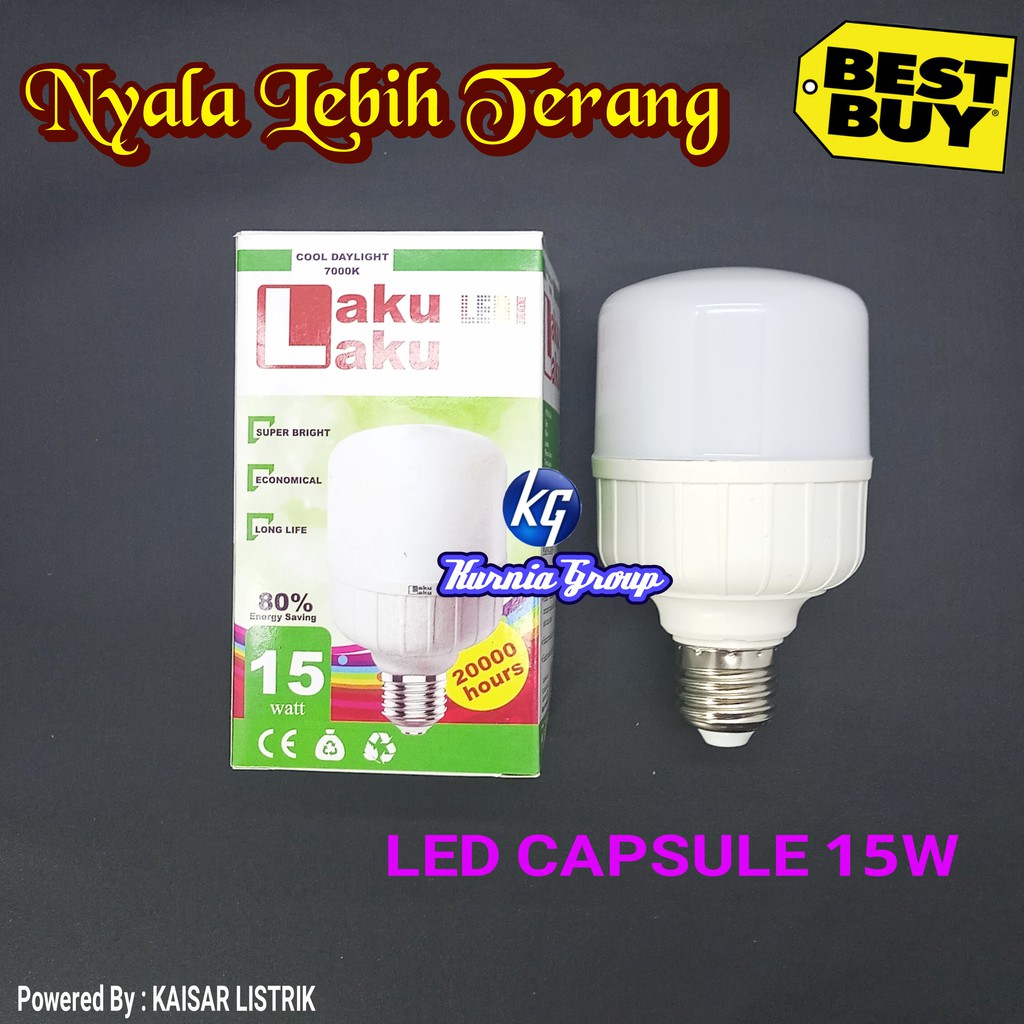 GROSIR LAMPU LED KAPSUL 15W PREMIUM TERMURAH BOHLAM LED CAPSULE BULB 15 WATT E27 NYALA PUTIH TERANG