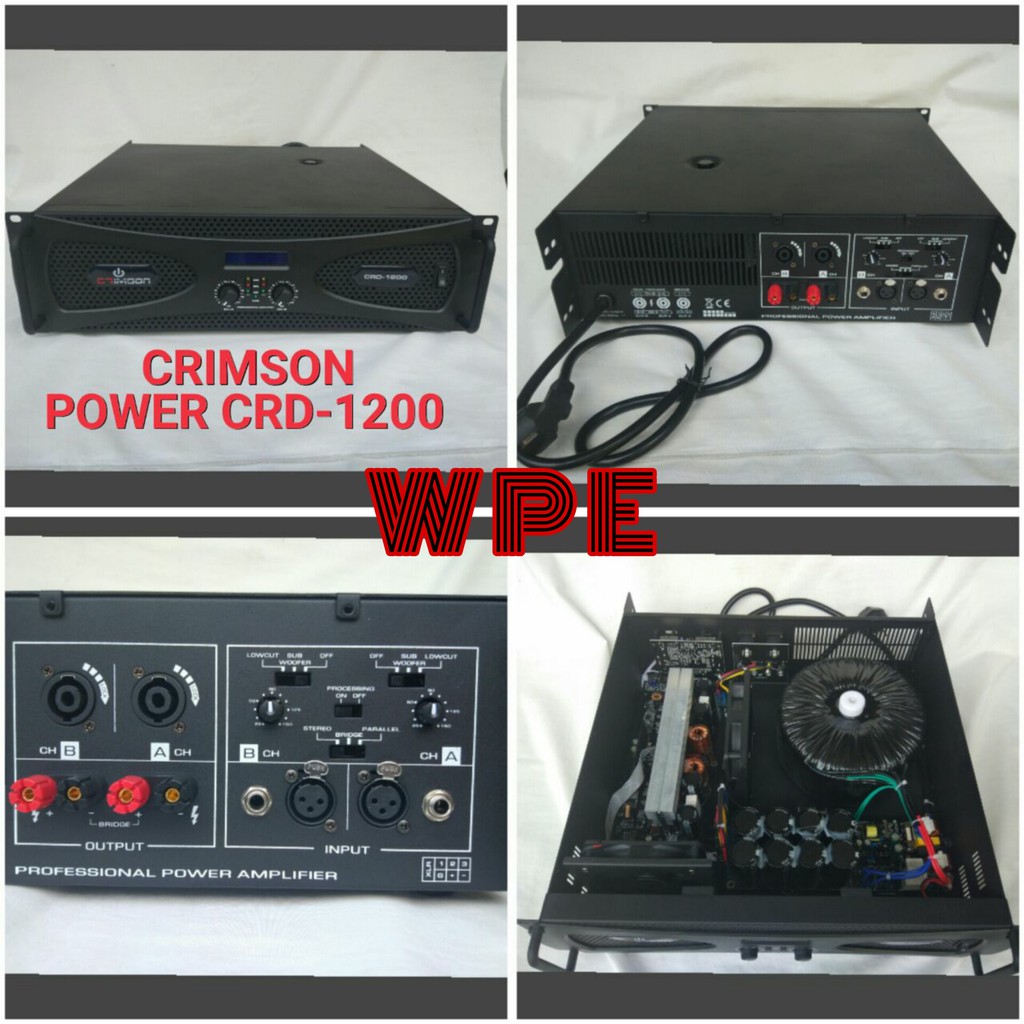 POWER AMPLIFIER Crimson CRD-1200 2 Channel 1200 Watt Class D