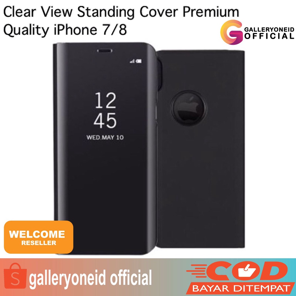 Flip Case Clear View Standing Cover iPhone 7 8 Premium Quality Aksesoris Handphone Hp GALLERYONE gallery one