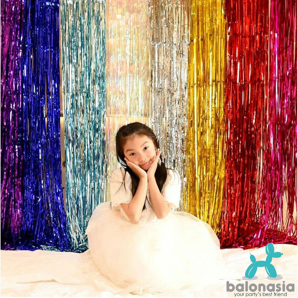 Balonasia Dekorasi Backdrop Curtain Foil Tirai Foil 