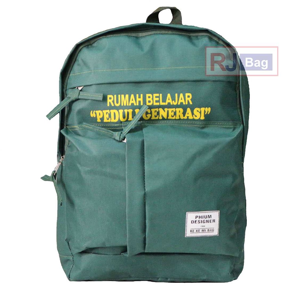 ORDERAN GROSIR TAS RANSEL PHIUM SABLON RUMAH BELAJAR PEDULI GENERASI SEMINAR SOUVENIR HARGA EKONOMIS