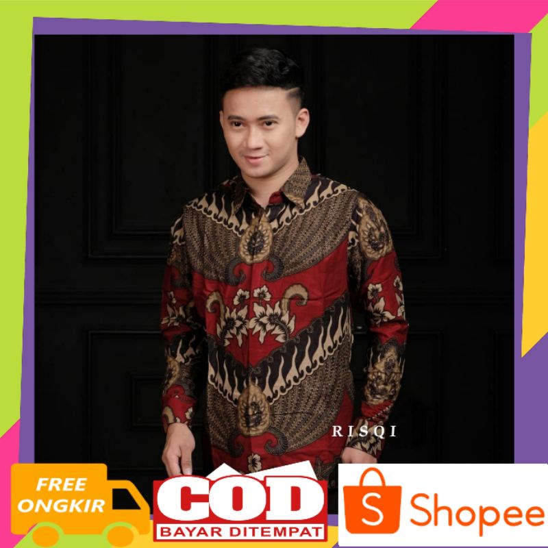 Kemeja Batik Panjang Baju Batik Cowok Motif Banyumili