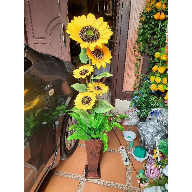 Artificial bunga/pohon  matahari jumbo/bunga plastik /bunga pojok/Bunga sudut ruangan /bunga tinggi