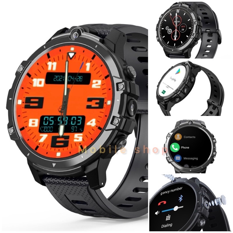 Smartwatch BlitzWolf BW-BE1 1.6 inch HD Screen Ceramic Bezel Phone Watch Dual Camera WIFI GPS/A-GPS/