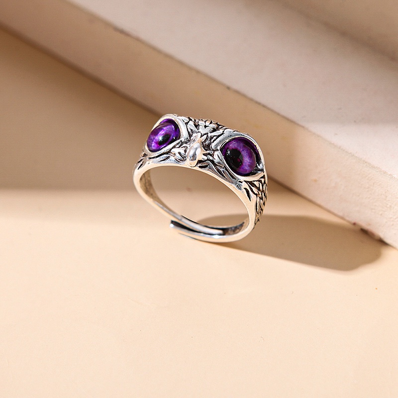 [Fashion Creative Retro Punk Owl Adjustable Open Rings For Women And Men] [ Elegant Ladies Smooth Fine Thin Finger Ring] [Lovely Jewelry Gifts For Girl Friends]