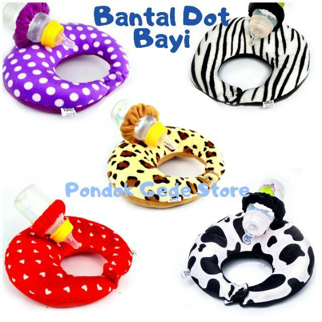 Bantal Dot Bayi Boneka Anak Leher  Susu bottle Holder  Doraemon Hello Kitty Polkadot Micky Jerapah