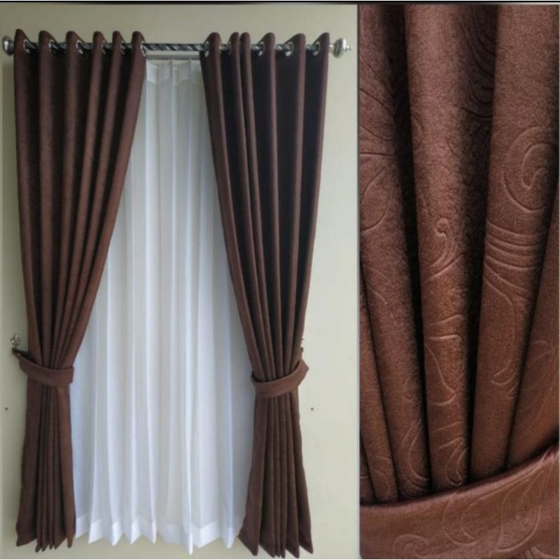 gorden blackout embosh bludru grade A+  jendela kecil LEBAR 140 x TINGGI 230 CM