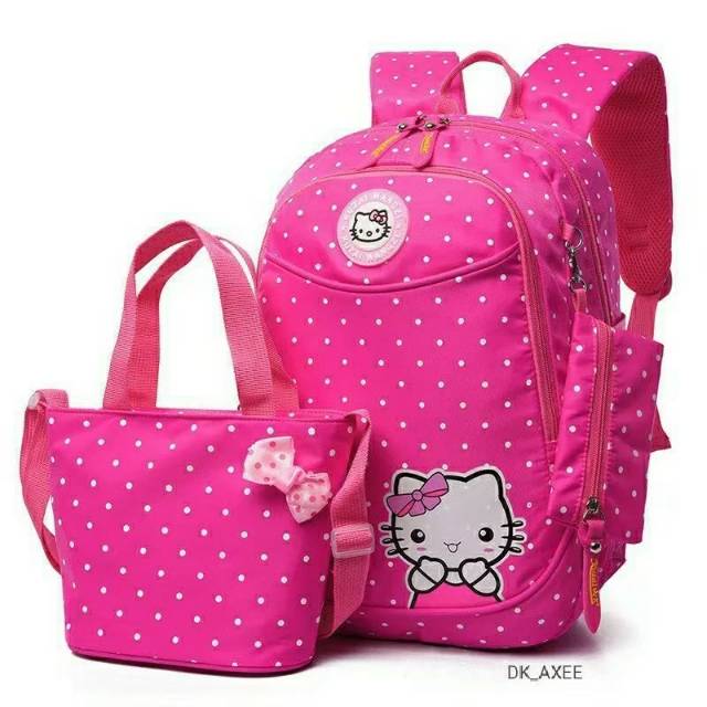 NIQABIS TAS RANSEL ANAK PEREMPUAN HELLO KITTY SET 3IN1 TAS SEKOLAH ANAK PG PAUD TK SD CEWEK MURAH