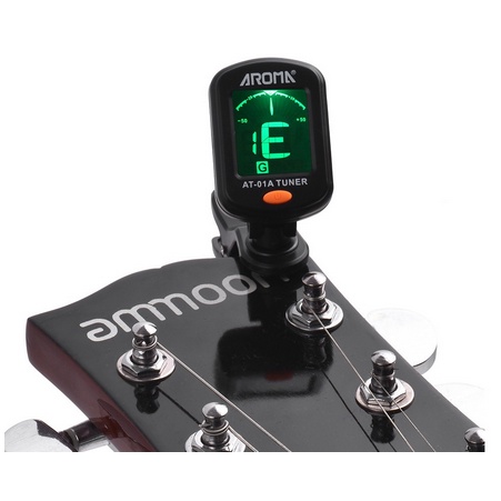 Tuner Gitar Chromatic Ukulele Biola Bass / Alat Stem Gitar Digital Termasuk Batre Aroma