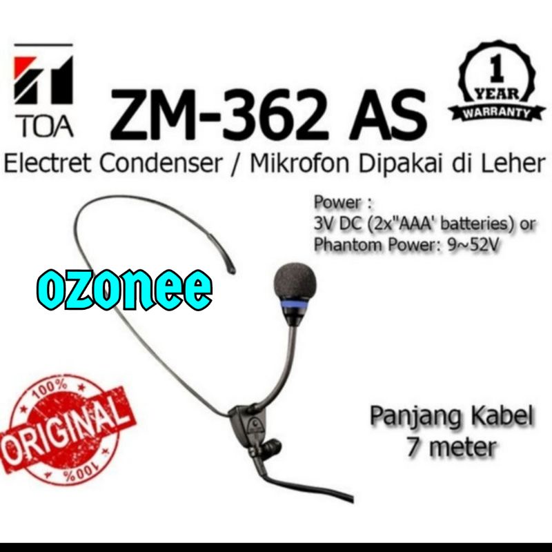 MIC TOA ZM 362 AS ORIGINAL MIC JEPIT BANDO HEADSET TOA ZM 362 AS