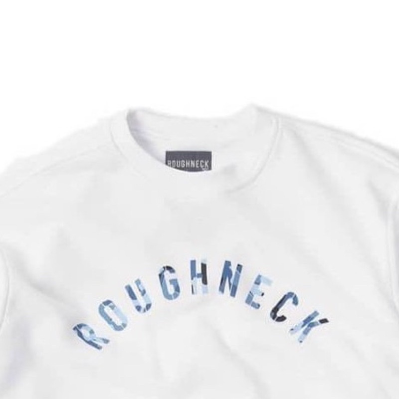 SWEATER CREWNECK ROUGHNECK WARNA PUTIH