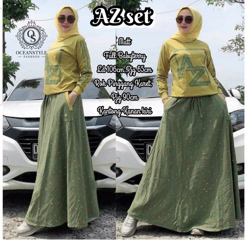 SETELAN ROK AZ full bebyterry premium