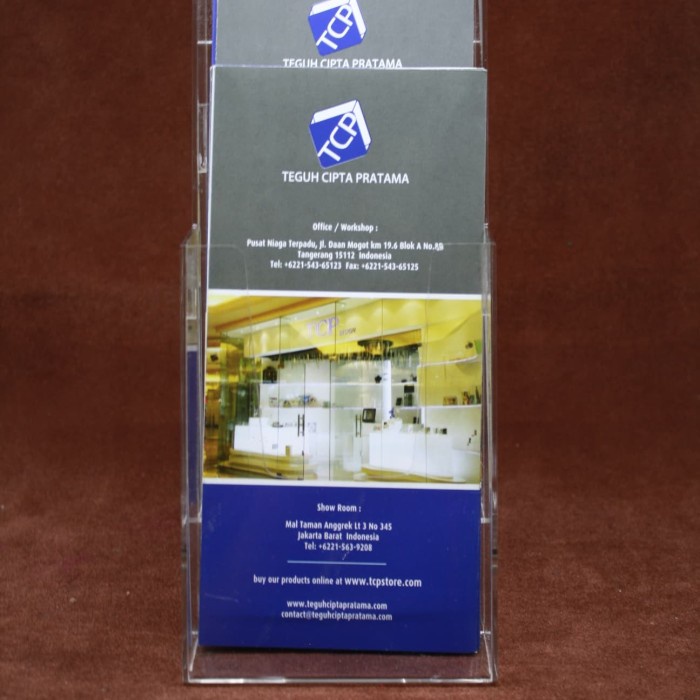 

Grosir Acrylic tempat brosur A6 2 susun