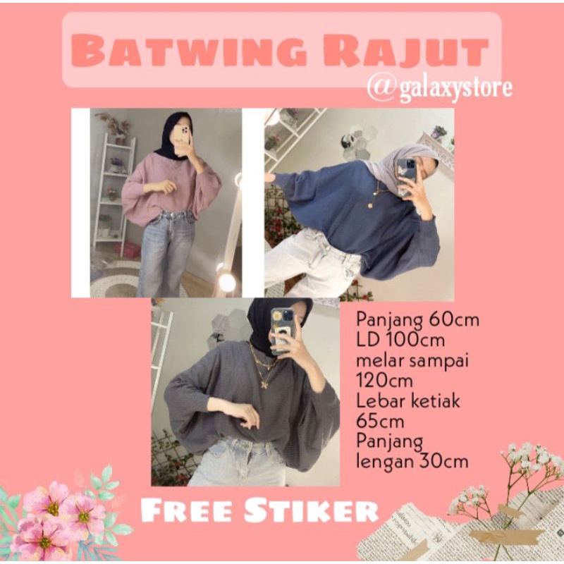 LASPERAL BLUSE BATWING RAJUT/ATASAN RAJUT BATWING