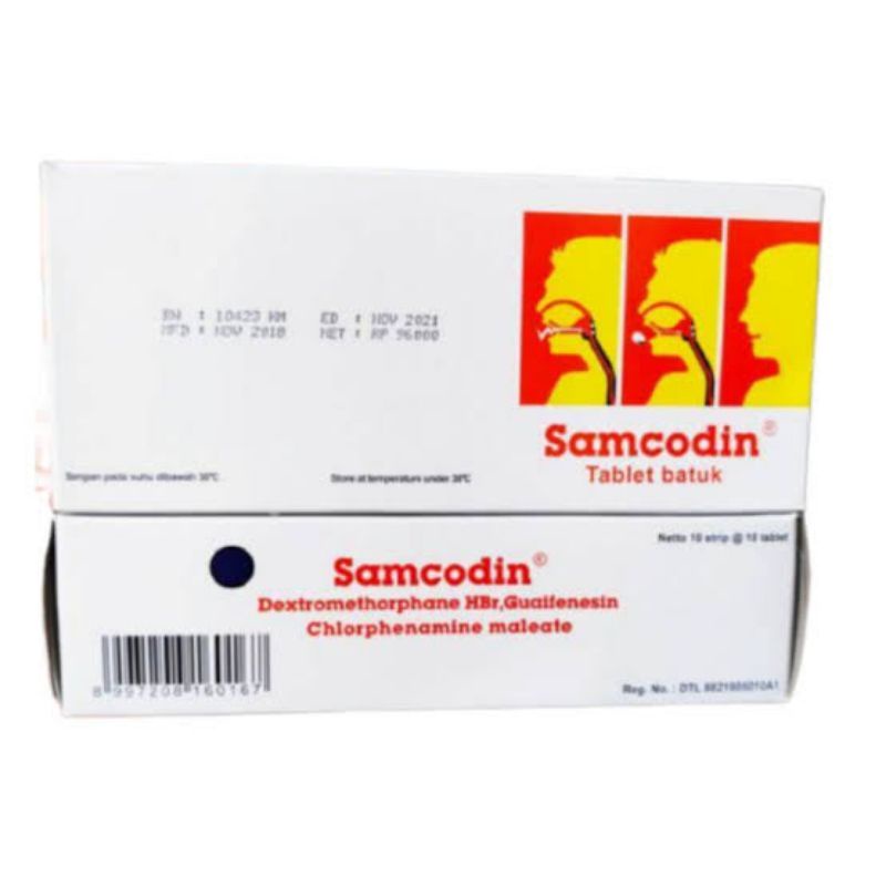 Samcodin Obat Batuk 1 Box Isi 100 Tab