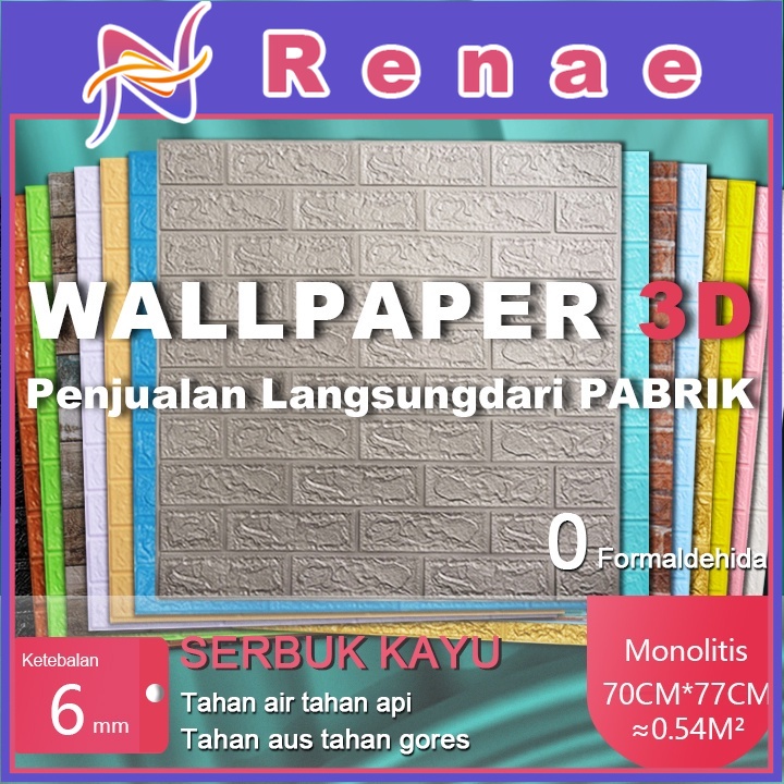 COD Beli 10 Gratis 1 Wallpaper Dinding 3D Timbul 70x77 6mm Batu Bata Foam Dimensi Timbul Mewah Stike