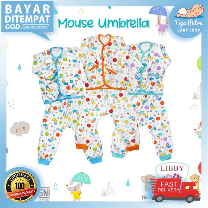 LIBBY PIYAMA BAJU TIDUR Setelan Baju Panjang - Celana Panjang Newborn LIBBY