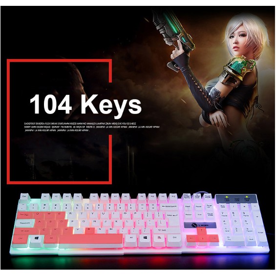 Paket Keyboard Mouse Gaming Wired Rainbow Led Backlit GTX300 illuminated Multimedia