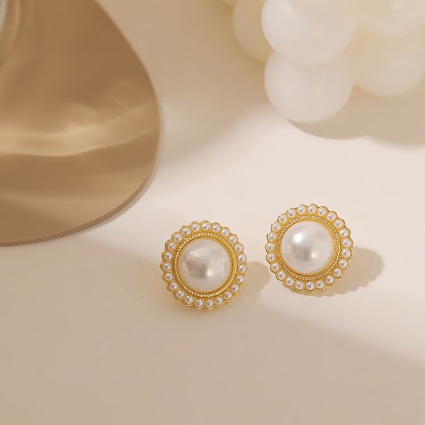 anting s925 mutiara simpel simple pearl earrings jan288(3E2)