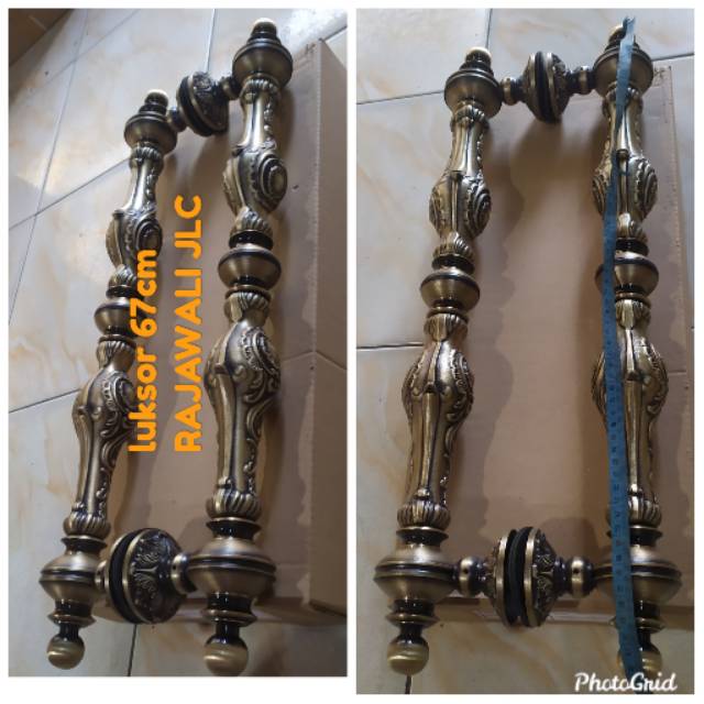 Handle kuningan antik tarikan gagang pintu rumah baut tembus